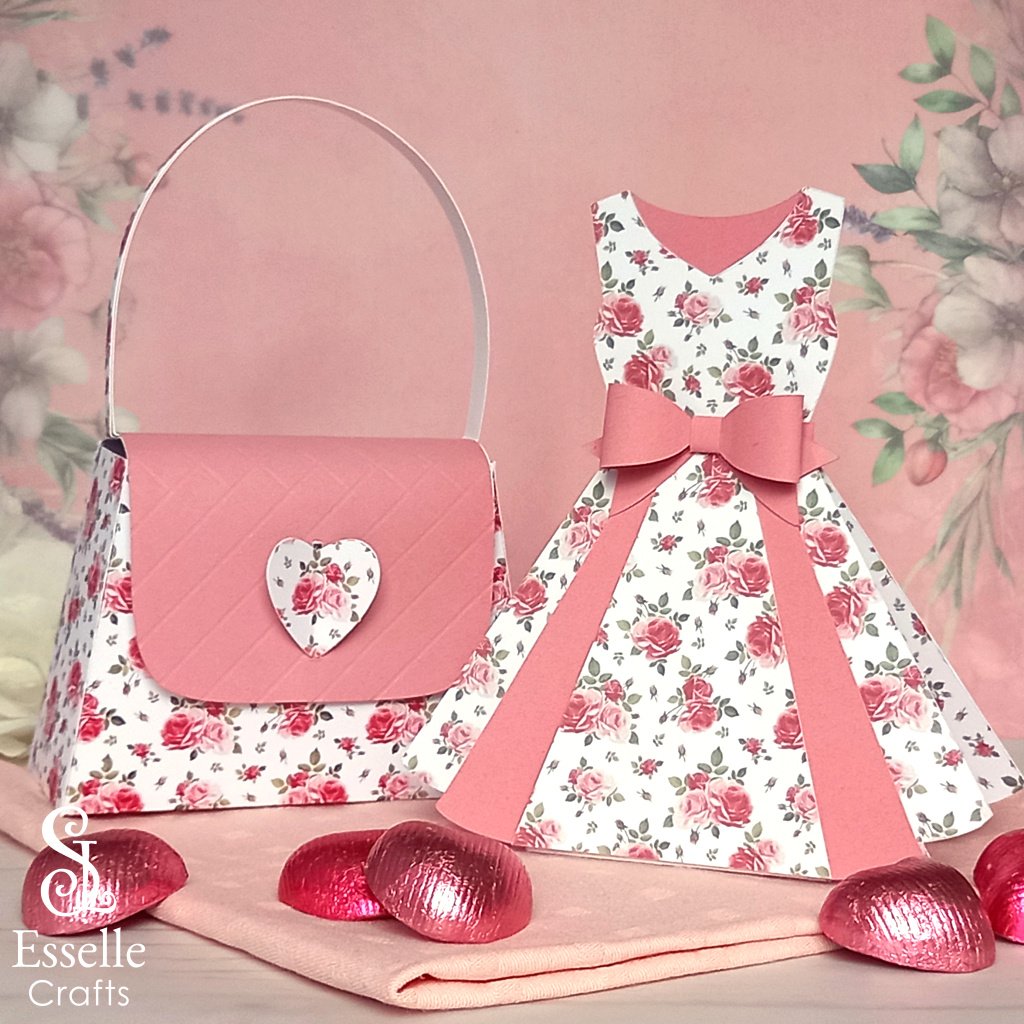 Matching Dress and Handbag Favour Boxes by Esselle Crafts