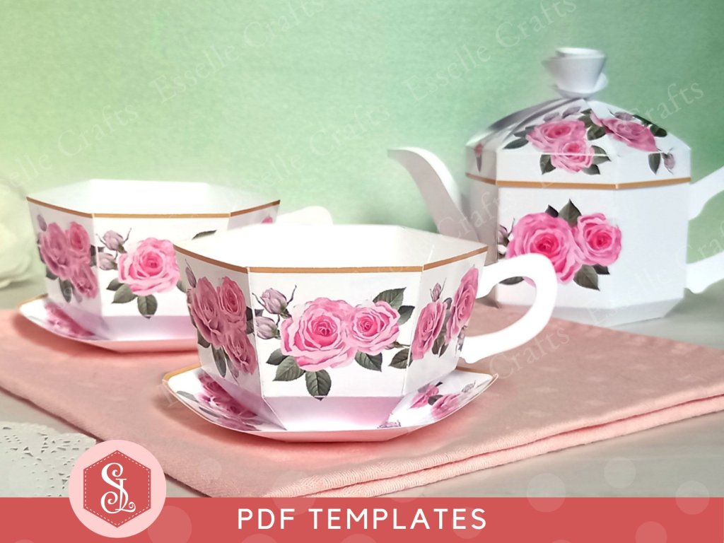PDF Rose Tea Party Set by Esselle Crafts