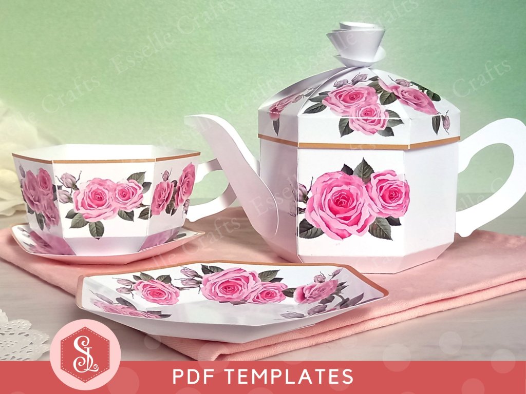PDF Rose Tea Party Set by Esselle Crafts
