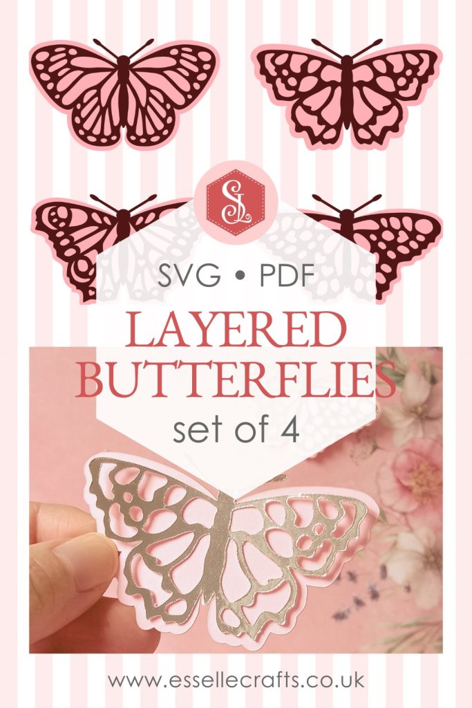 Layered butterflies blog post by Esselle Crafts